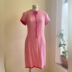 SOLD Vintage 50’s 60’s Barbie Jackie O Linen Dress Pink Wilshire of Boston